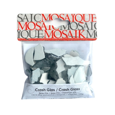 ММозаечна плочка Crash glass, стъкло, 1-3 cm, 50 бр., сив микс