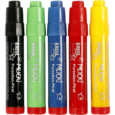 Маркери за стъкло и порцелан Mucki Glass And Porcelain Marker 2-5 мм -5 цвята