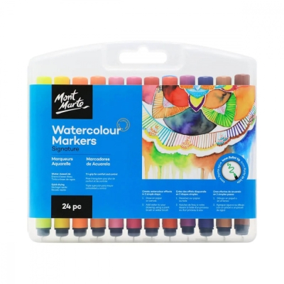 Акварелни маркери в пластмасова кутия MM Watercolour Markers Tri Grip -24 броя