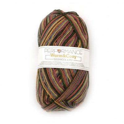 Прежда WARM COZY 75 % вълна суперуош 25 % полиамид цвят жълт, розов, олива 100 грама -260 метра
