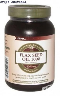 ЛЕНЕНО МАСЛО - подпомага сърдечно-съдовата система - капсули 1000 мг. х 90, GNC