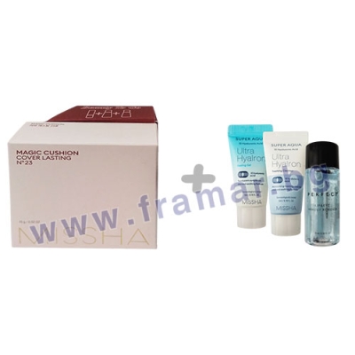 МИША MAGIC CUSHION COVER LASTING ФОН ДЬО ТЕН SPF50+ №23 15 г + МИНИ ПРОДУКТИ