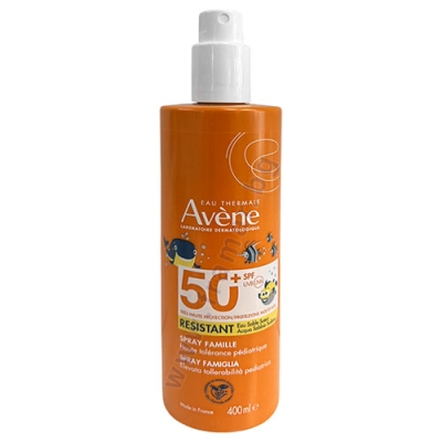 АВЕН СЛЪНЦЕЗАЩИТЕН СПРЕЙ ЗА ЛИЦЕ И ТЯЛО ФЕМИЛИ SPF50+ 400 мл