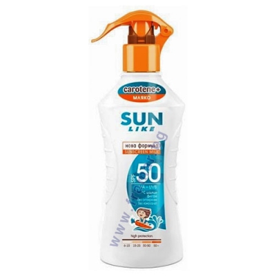 КАРОТЕН СЪН ЛАЙК СЛЪНЦЕЗАЩИТНО МЛЯКО СПРЕЙ ЗА ДЕЦА SPF50 200 мл