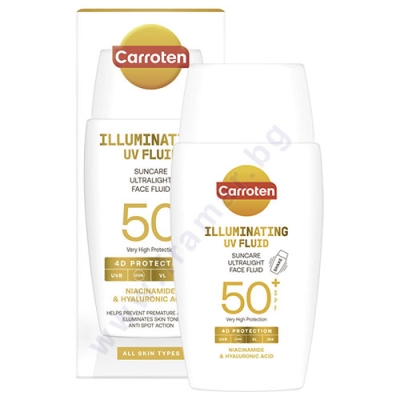 КАРОТЕН СЛЪНЦЕЗАЩИТЕН ОЗАРЯВАЩ ФЛУИД ЗА ЛИЦЕ SPF50+ 50 мл