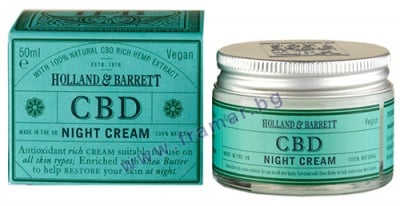 НОЩЕН КРЕМ С КОНОПЕНО МАСЛО (CBD) 50 мл HOLLAND & BARRETT