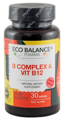 ЕКО БАЛАНС ВИТАМИН B КОМПЛЕКС + ВИТАМИН B12 таблетки * 30