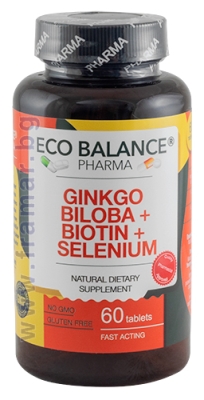 ЕКО БАЛАНС ГИНКО БИЛОБА + БИОТИН + СЕЛЕН таблетки * 60