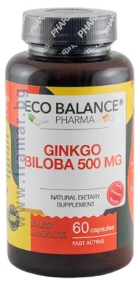 ЕКО БАЛАНС ГИНКО БИЛОБА 500 мг капсули * 60