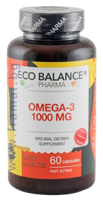 ЕКО БАЛАНС КОНЦЕНТРИРАНО РИБЕНО МАСЛО ОМЕГА-3 1000 мг капсули * 60