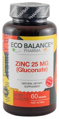 ЕКО БАЛАНС ЦИНК ГЛЮКОНАТ 25 мг таблетки * 60