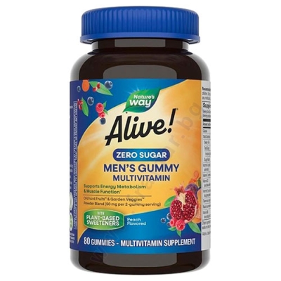 АЛАЙВ МУЛТИВИТАМИНИ ЗА МЪЖЕ БЕЗ ЗАХАР желирани таблетки * 80 NATURE'S WAY