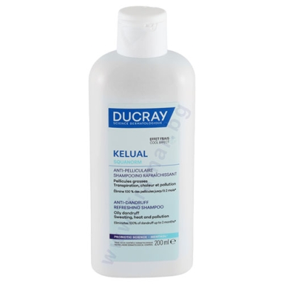 ДЮКРЕ КЕЛУАЛ СКВАНОРМ ОСВЕЖАВАЩ ШАМПОАН С ОХЛАЖДАЩ ЕФЕКТ ПРОТИВ МАЗЕН ПЪРХОТ 200 мл