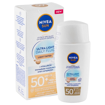 НИВЕА СЪН УЛТРА ЛАЙТ ДЕЙЛИ ФЛУИД СВЕТЪЛ SPF50+ 40 мл