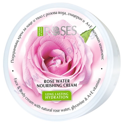 ПОДХРАНВАЩ КРЕМ ЗА ЛИЦЕ И ТЯЛО ROSES С РОЗОВА ВОДА 100 мл NATURE OF AGIVA