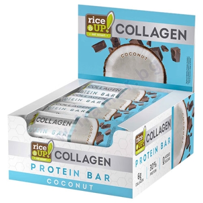 КОЛАГЕНОВ ПРОТЕИНОВ БАР КОКОС 50 г * 12 RICE UP!