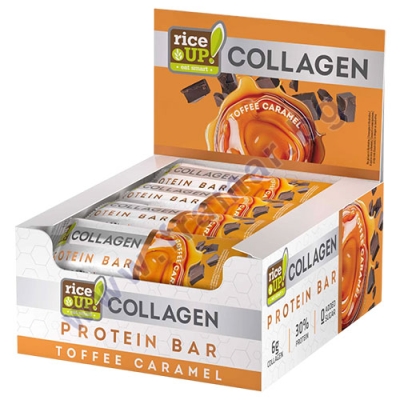 КОЛАГЕНОВ ПРОТЕИНОВ БАР ТОФИ КАРАМЕЛ 50 г * 12 RICE UP!