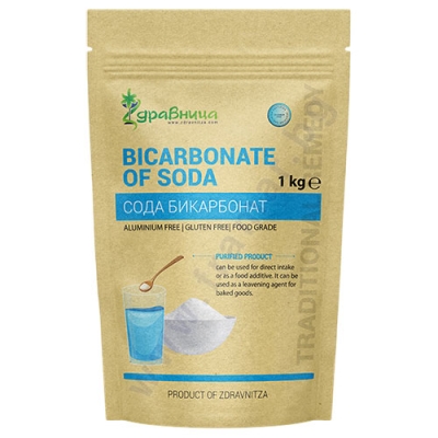 СОДА БИКАРБОНАТ БЕЗ АЛУМИНИЙ И ГЛУТЕН 1 кг ЗДРАВНИЦА
