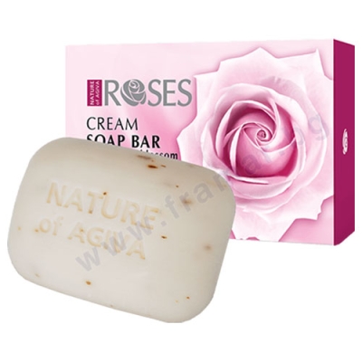 ТОАЛЕТЕН БЯЛ САПУН ROSES С НАТУРАЛЕН ЦВЯТ ОТ РОЗИ 75 г NATURE OF AGIVA