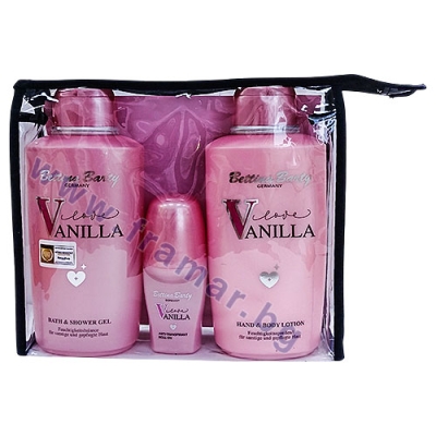 БЕТИНА БАРТИ КОМПЛЕКТ ВАНИЛА ЛОВ ДУШ-ГЕЛ 500 мл + ЛОСИОН ЗА ТЯЛО 500 мл + РОЛ ОН 50 мл