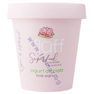 ДЪЛБОКО ПОДХРАНВАЩ ЙОГУРТ ЗА ТЯЛО С ОРИЗОВ ПРОТЕИН – ДИНЯ 180 мл FLUFF