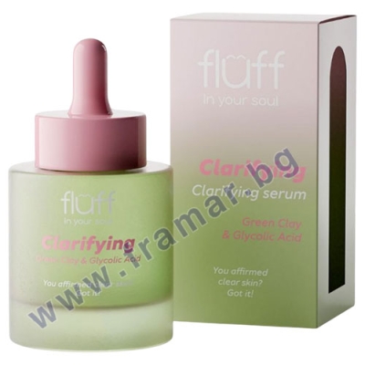 ПОЧИСТВАЩ СЕРУМ ЗА ЛИЦЕ СЪС ЗЕЛЕНА ГЛИНА И ГЛИКОЛОВА КИСЕЛИНА 30 мл FLUFF
