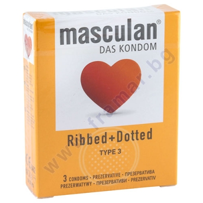 МАСКУЛАН ПРЕЗЕРВАТИВИ RIBBED + DOTTED * 3