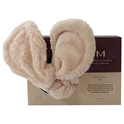 МИША КОМПЛЕКТ ПЕРФЕКТ КАВЪР BB КРЕМ ЗА ЛИЦЕ SPF42 №21 20 мл + КОЗМЕТИЧНА ЛЕНТА ЗА ГЛАВА