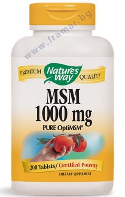 МСМ - МЕТИЛСУЛФОНИЛМЕТАН капсули 1000 мг. * 200  NATURE'S WAY