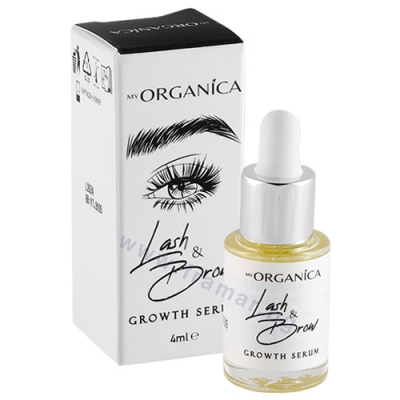 МАЙ ОРГАНИКА СЕРУМ ЗА БЪРЗ РАСТЕЖ НА МИГЛИ И ВЕЖДИ 4 мл
