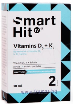 ВИТAМИН Д3 + К2 СМАРТ ХИТ - 30 мл