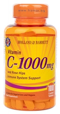 ВИТАМИН Ц каплети 1000 мг * 100 HOLLAND & BARRETT