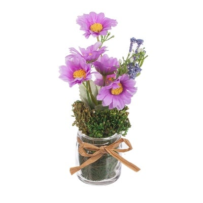 Аранжировка букет цветя - лилаво - 15 см