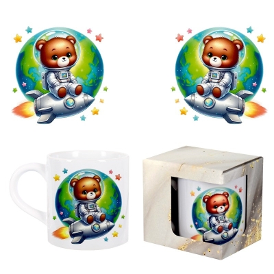 Детска чаша "Мече - Космонавт" в кутия /150 милилитра/