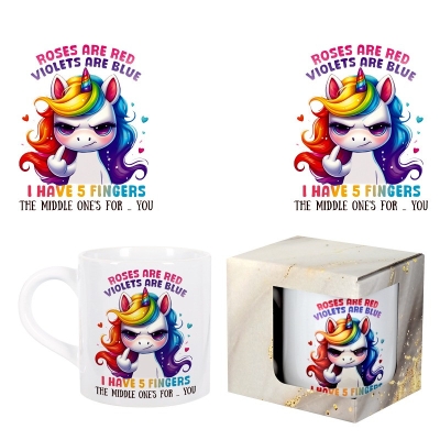 Чаша "Roses are red, violets are blue ..." в кутия /150 милилитра/