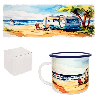 Ретро емайлирано канче "Море" /300 милилитра/