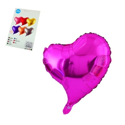 Балон сърце /фолио/ - 45 см - цикламен