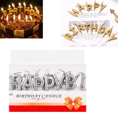 Свещички "Happy Birthday' /сребро/