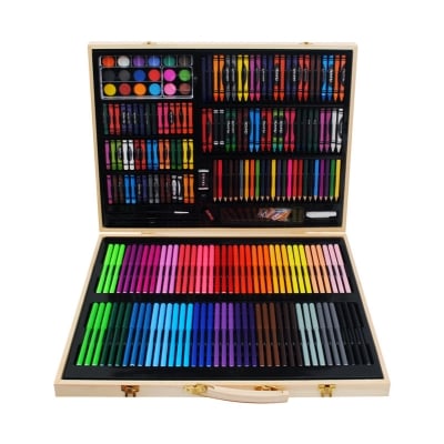 Комплект за рисуване и оцветяване в дървен куфар /251 елемента/ 