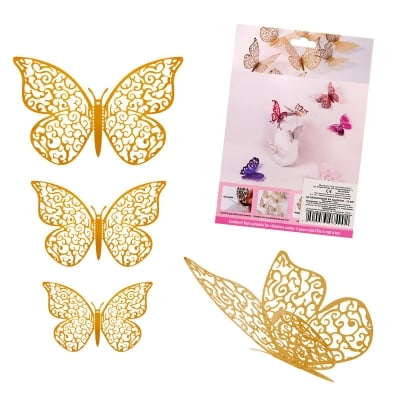 4D Метални пеперуди за декорация