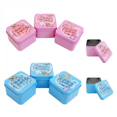 Комплект метални кутийкиПъпче, зъбче и кичурче /3 броя/