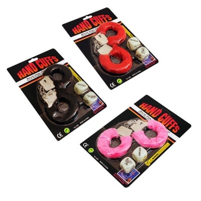 Комплект белезници с еротични зарчета