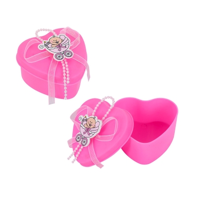 Подаръчна кутийка сърце "Бебе" /розов/