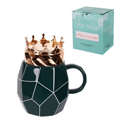 Луксозна керамична чаша с капак Kорона