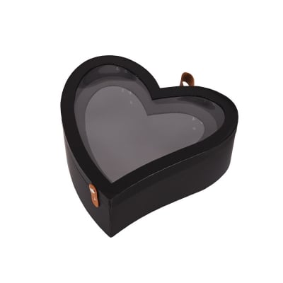 Подаръчни кутии "Сърце" /2 в 1/ с кожена дръжка и прозрачен капак