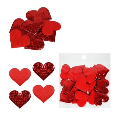 Сърца за декорация /25 броя микс текстил/