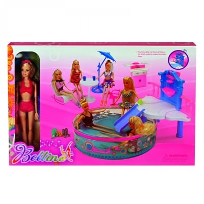 Кукла с басейн, водна пързалка и аксесоари
