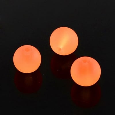 Наниз мъниста стъкло топче 8 мм дупка 1.3~1.6 мм прозрачно матирано оранжево ~80 см ~105 броя