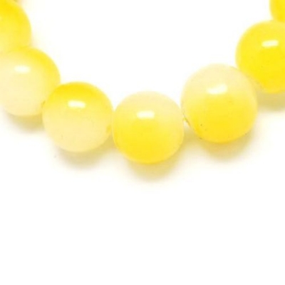 Наниз мъниста стъкло топче 4 мм двуцветно бяло жълто ~80 см ~216 броя