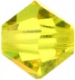 Мънисто Чешки кристал 4x3.6 мм цвят дупка 0.8 мм цвят лимонено жълто -12 броя